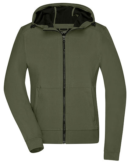Daiber - Ladies´ Hooded Softshell Jacket - Olive / Camouflage