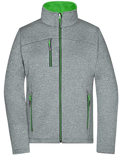 Daiber - Ladies´ Softshell Jacket - Dark Melange / Green