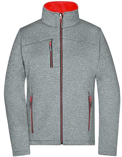 Daiber - Ladies´ Softshell Jacket - Dark Melange / Red