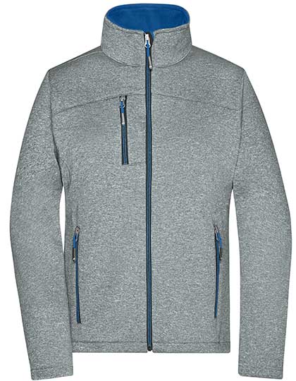 Daiber - Ladies´ Softshell Jacket - Dark Melange / Royal