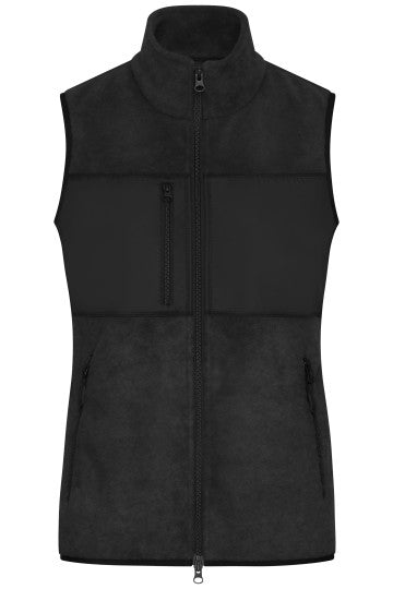 James & Nicholson - Fleece Dames Bodywarmer - Black/Black