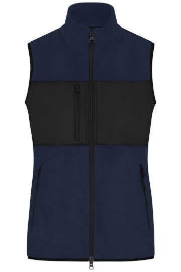 James & Nicholson - Fleece Dames Bodywarmer - Navy/Black