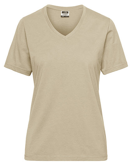 James & Nicholson - Bio Workwear Dames T-Shirt- Stone