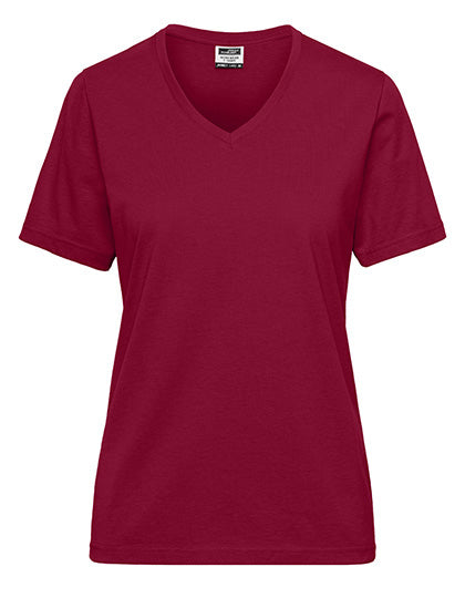 James & Nicholson - Bio Workwear Dames T-Shirt- Wine