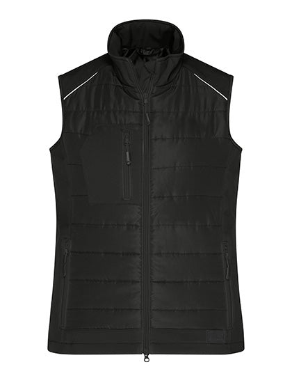 James & Nicholson - Hybrid Dames Bodywarmer - Black/Black