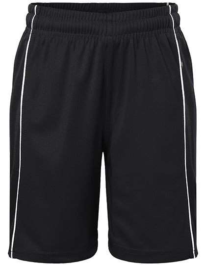 James & Nicholson - Basic Sport Kinder Shorts – Black/White