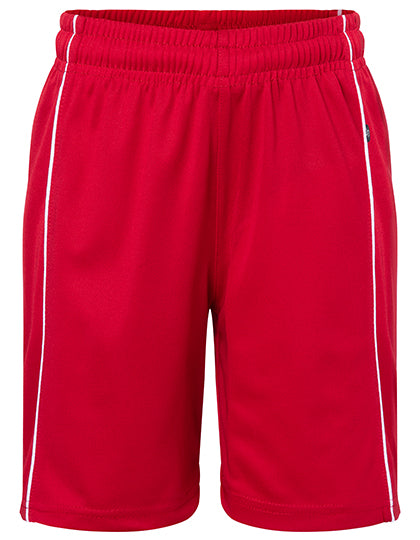 James & Nicholson - Basic Sport Kinder Shorts – Red/White