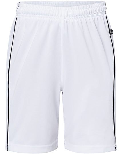 James & Nicholson - Basic Sport Kinder Shorts – White/Black