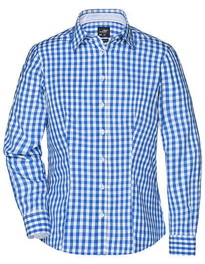 Daiber - Ladies´ Checked Blouse - Royal / White