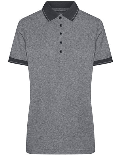James & Nicholson - Heather Dames Polo - Black Melange/Black