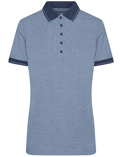 James & Nicholson - Heather Dames Polo - Blue Melange/Navy