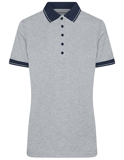 James & Nicholson - Heather Dames Polo - Grey Heather/Navy