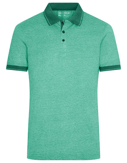James & Nicholson - Heather Polo - Green Melange/Dark Green