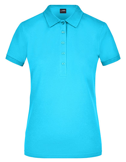 Daiber - Ladies´ Elastic Polo Piqué - Turquoise L (uitverkoop)
