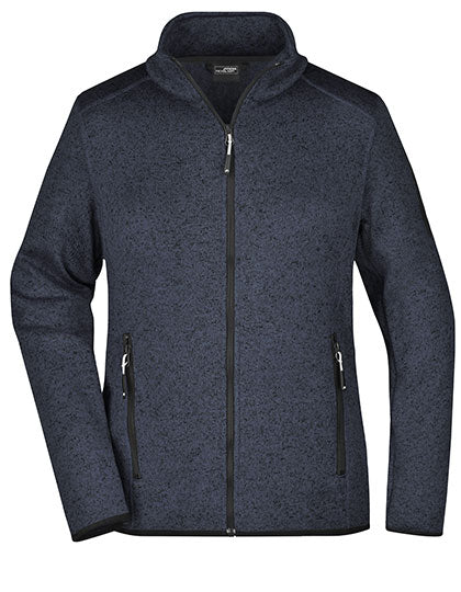 Daiber - Ladies´ Knitted Fleece Jacket - Dark Grey Melange / Silver (Solid)