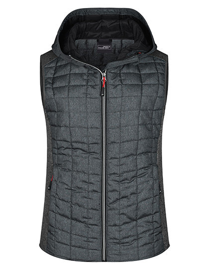 Daiber - Ladies´ Knitted Hybrid Vest - Grey Melange / Anthracite Melange