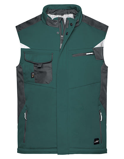 Daiber - Craftsmen Softshell Vest -STRONG- - Dark Green / Black
