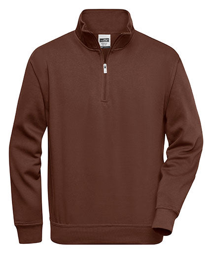 Daiber - Workwear Half Zip Sweat - Brown