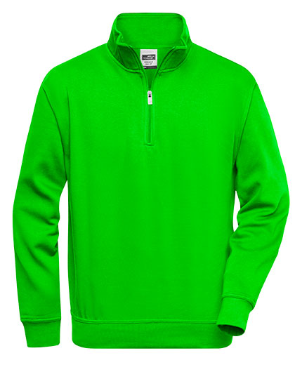 Daiber - Workwear Half Zip Sweat - Lime Green