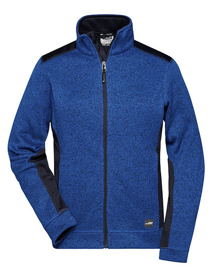 Daiber - Ladies´ Knitted Workwear Fleece Jacket -STRONG- - Royal Melange / Navy