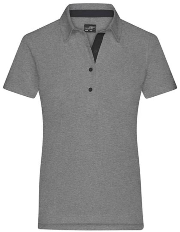 Daiber - Plain Dames Polo - Light Melange/Black