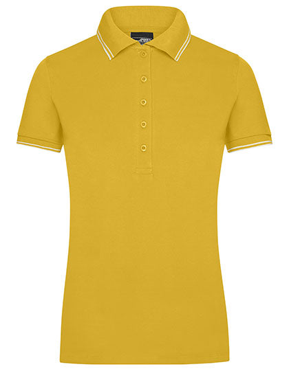 James & Nicholson - Dames Polo - Sun Yellow/White