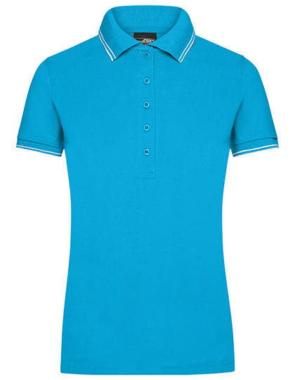 James & Nicholson - Dames Polo - Turquoise/White
