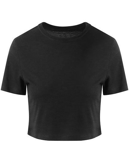 Just Ts - Tri-Blend Dames Cropped Top - (Effen) Black