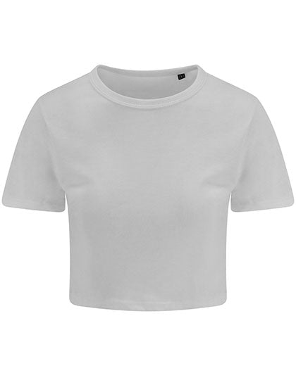 Just Ts - Tri-Blend Dames Cropped Top - (Effen) White