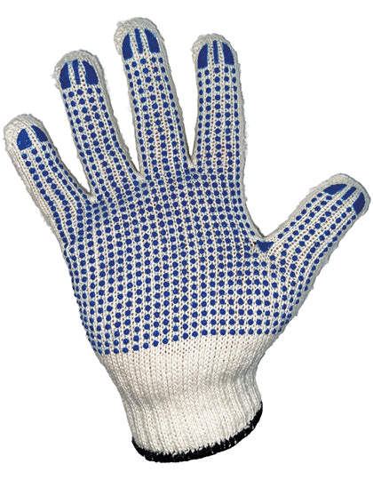 Korntex - Robust Coarse Knitted Werkhandschoenen - Ecru/Blue