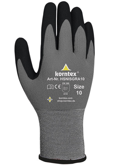 Korntex - Elastische Nitrile Izmir Foam Handschoenen - Black/Grey
