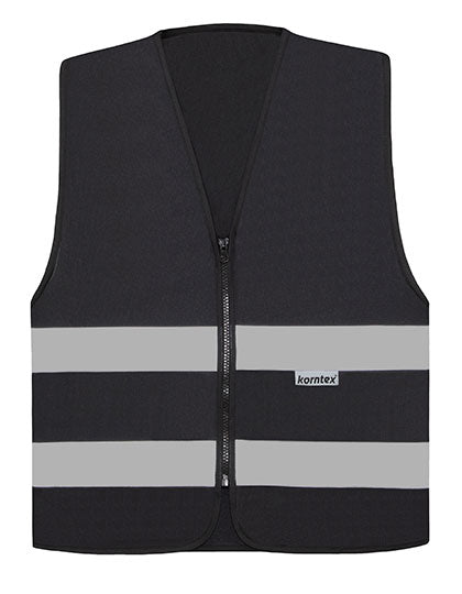 Korntex - Hi-Vis Safety Vest Cologne With Front Zipper - Black