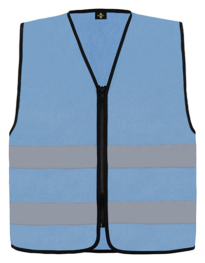 Korntex - Hi-Vis Safety Vest Cologne With Front Zipper - Sky Blue