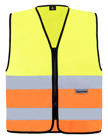 Korntex - Hi-Vis Safety Vest Cologne With Front Zipper - Yellow / Orange