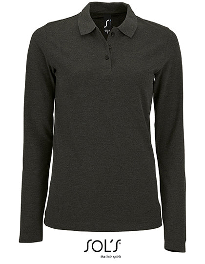 SOL´S - Women´s Long-Sleeve Piqué Polo Shirt Perfect - Charcoal Melange