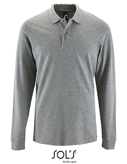 SOL´S - Men´s Long-Sleeve Piqué Polo Shirt Perfect - Grey Melange
