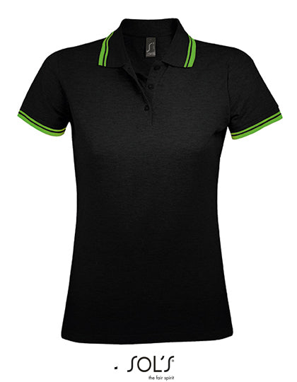SOL´S - Women´s Polo Shirt Pasadena - Black / Lime