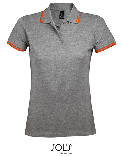 SOL´S - Women´s Polo Shirt Pasadena - Grey Melange / Orange