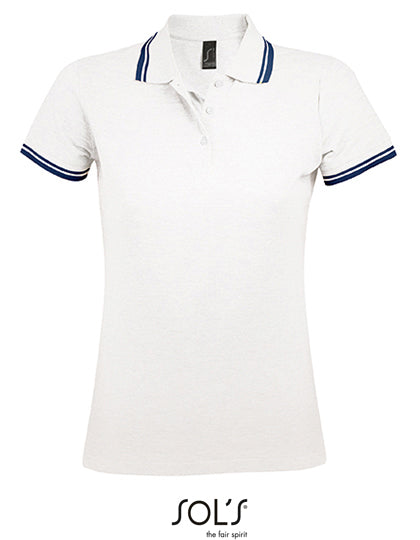 SOL´S - Women´s Polo Shirt Pasadena - White / Navy