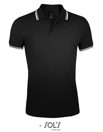 SOL´S - Men´s Polo Shirt Pasadena - Black / White