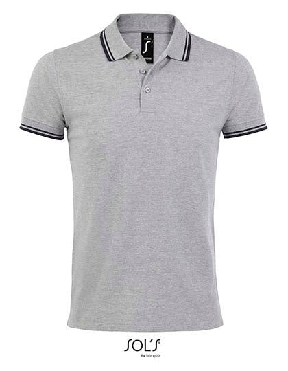 SOL´S - Men´s Polo Shirt Pasadena - Grey Melange / Navy