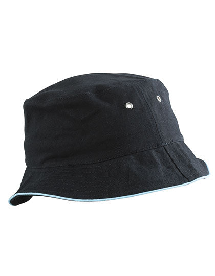 Myrtle beach - Fisherman Piping Bucket Hoed - Black/Mint