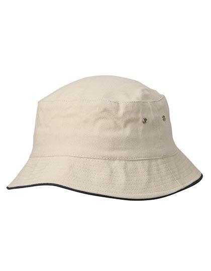 Myrtle beach - Fisherman Piping Bucket Hoed - Natural/Navy