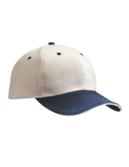Daiber - 6-Panel Sandwich Cap - Beige / Navy