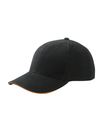 Daiber - 6-Panel Sandwich Cap - Black / Orange