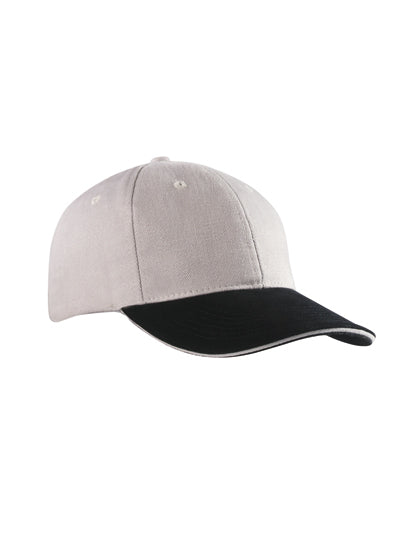 Daiber - 6-Panel Sandwich Cap - Light Grey / Black / Light Grey
