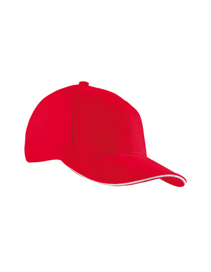 Daiber - 6-Panel Sandwich Cap - Red / White