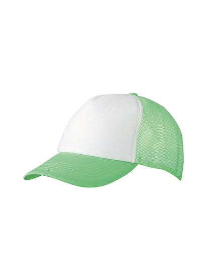 Daiber - 5-Panel Polyester Mesh Pet - White/Neon Green