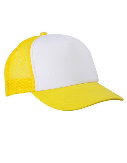 Daiber - 5-Panel Polyester Mesh Pet - White/Sun Yellow
