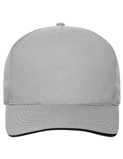 Daiber - 5 Panel Sandwich Cap Bio Cotton - Light Grey / Black